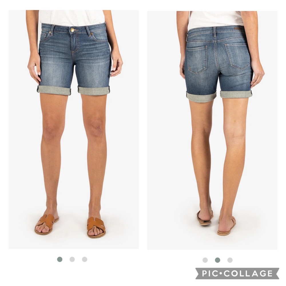 Kut From The Kloth Catherine Boyfriend Mid Rise Medium Wash Jean Shorts Size 4